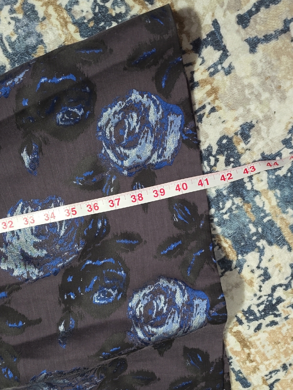 Talbots Black and Blue Floral Midi Dress - Picture 12 of 12